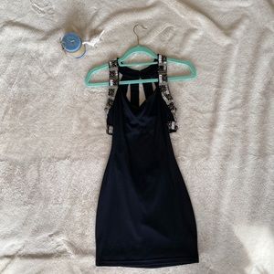 ASOS Black Beaded Mini Dress